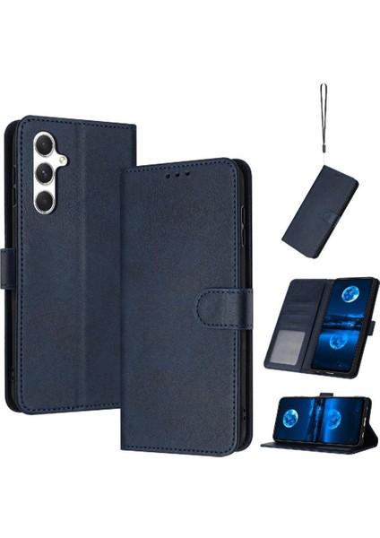 BDT Boutique Samsung Galaxy A15 Için Flip Case 4g/5g Saf Renk Kickstand Pu Deri (Yurt Dışından)