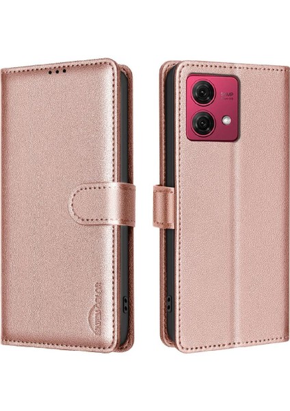 Motorola Moto G84 5g Kart Tutucu Kickstand Rfıd Engelleme Pu Için Flip Case (Yurt Dışından)