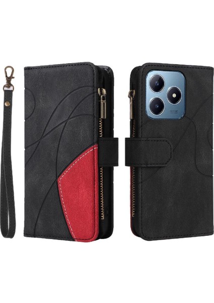 Realme C61 Fermuar Cüzdan Tarzı Kickstand Koruyucu Dokuz Kart (Yurt Dışından)