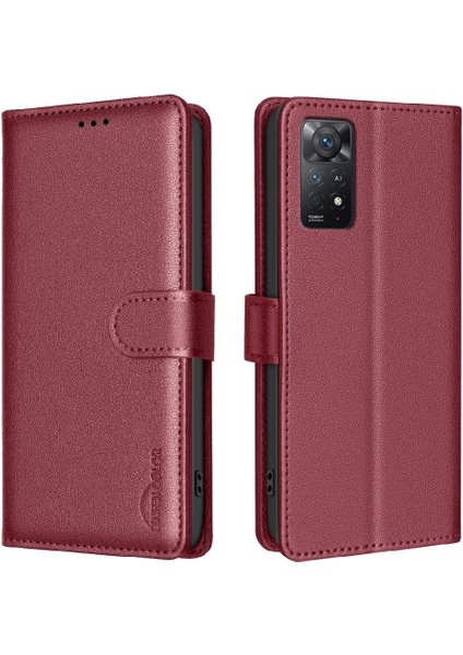 Xiaomi Redmi Not 11 Için Flip Case 4g Cüzdan Manyetik Pu Deri Kart Rfıd (Yurt Dışından)