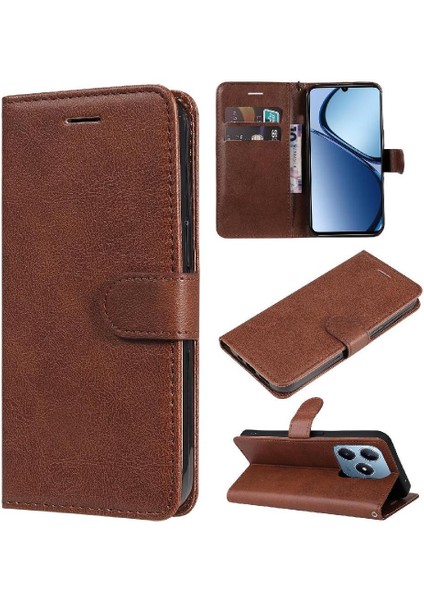 Realme C61 Iş Cüzdan Telefon Kılıfı Için Flip Case Klasik Düz Renk (Yurt Dışından) fırsatları