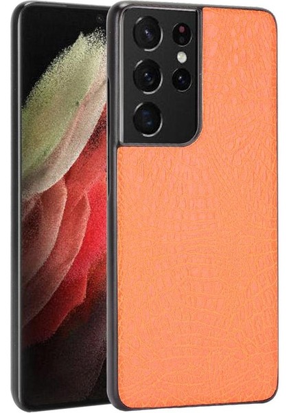Samsung Galaxy S21 Ultra Klasik Timsah Kapak Için Şık Klasik Kılıf (Yurt Dışından)
