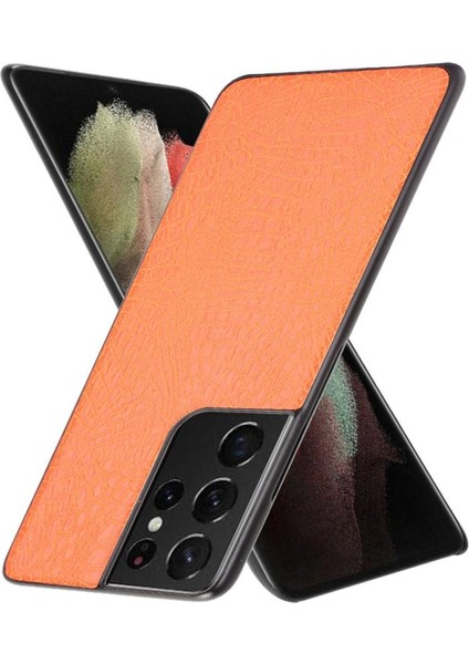 Samsung Galaxy S21 Ultra Klasik Timsah Kapak Için Şık Klasik Kılıf (Yurt Dışından)