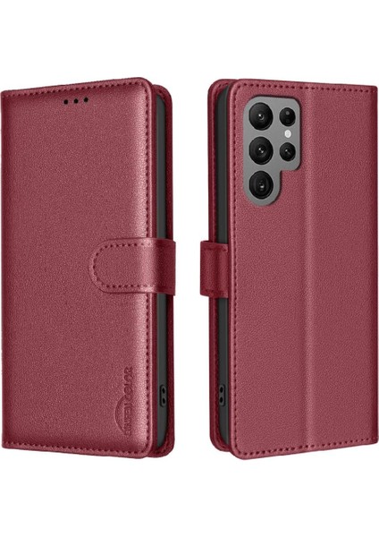 Samsung Galaxy S23 Ultra Cüzdan Kart Tutucu Kickstand Rfıd Için Flip Case (Yurt Dışından)