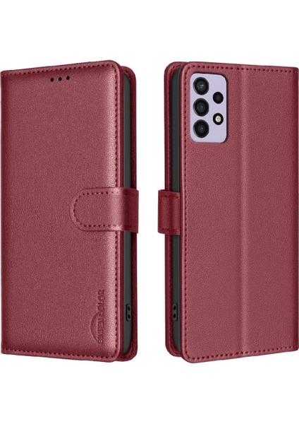 Samsung Galaxy A32 5g Manyetik Rfıd Engelleme Kart Tutucu Pu Için Flip Case (Yurt Dışından)