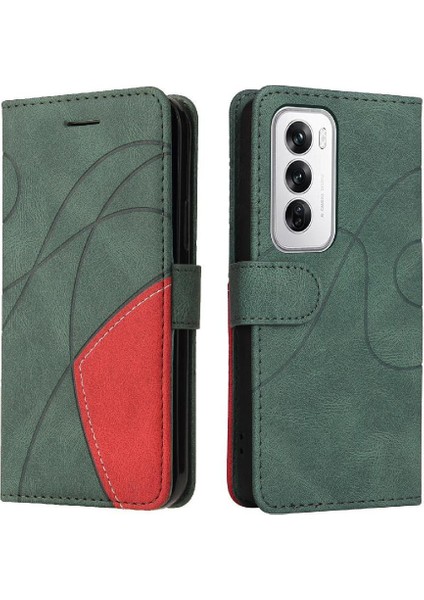 Kart Yuvası Standı Rengi ile Oppo Oppo 12 5g Deri Cüzdan Için Flip Case (Yurt Dışından)