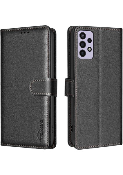 Samsung Galaxy A32 5g Manyetik Rfıd Engelleme Kart Tutucu Pu Için Flip Case (Yurt Dışından)