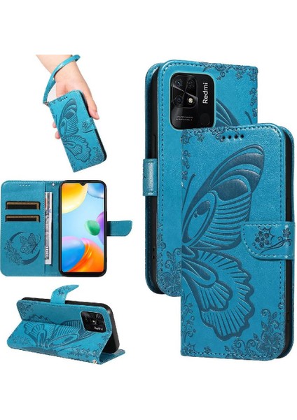 Kredi Kartı Yuvası ile Xiaomi Redmi 10C Yüksek Kaliteli Deri Için Flip Case (Yurt Dışından)