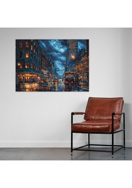 Gerçekçi Şehir Tablosu Duvar Sanatı - Gerçekçilik, Ev Dekorasyonu, Gerçekçilik, Kanvas Tablo, 50X30