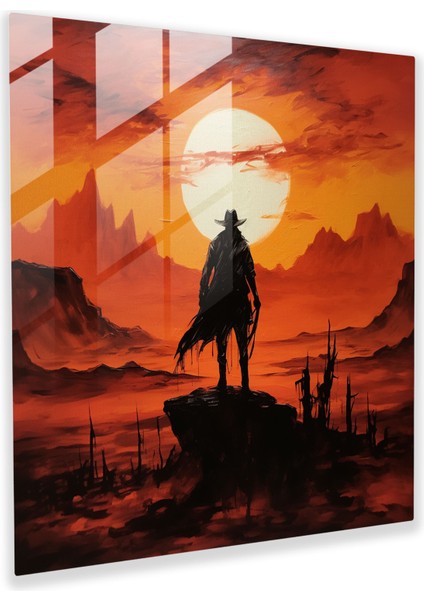 Cesur Kovboy Cam Baskı - Sınır Alevi, 30X30