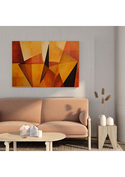 Sonbahar Duvar Dekorasyonu - Geometrik Soyut Kanvas Tablo - Sonbahar, Sıcak Sonbahar Tonları, Kanvas Tablo, Duvar Sanatı, 30X30 cm fiyatları