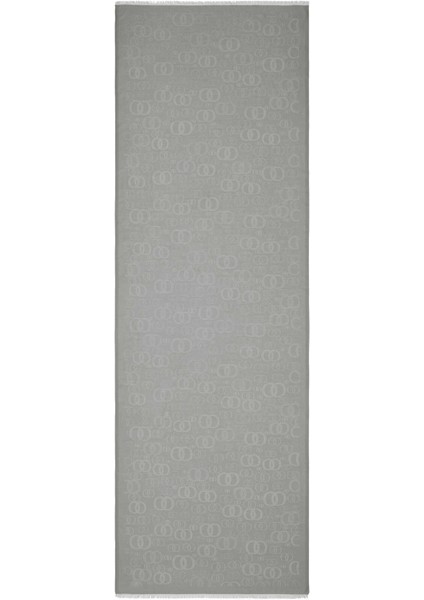 Noor Gri Jakarlı Ipek Şal 70X200