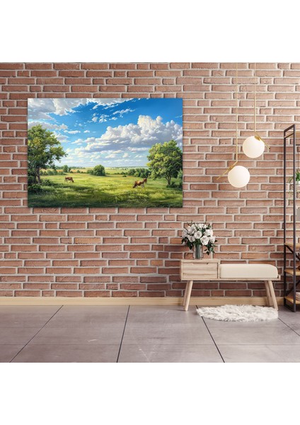 Gerçekçilik Kanvas Tablo Kırsal Inekler Duvar Tablosu - Gerçekçilik, Ev Dekorasyonu, Kanvas Tablo, 100X70