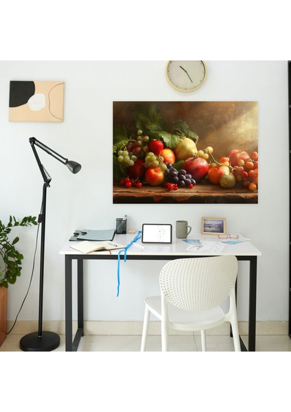 Gerçekçilik Kanvas Tablo: Verimli Bolluk - Gerçekçilik, Gerçekçilik, Kanvas Tablo, Ahşap Masa, 50X30