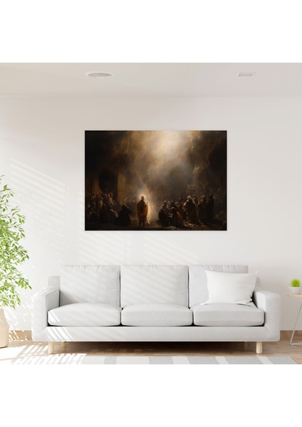 Rembrandt Incil Sahnesi Duvar Tablosu - Rembrandt, Kanvas Tablo, Ev Dekorasyonu, Duvar Süslemesi, 50X30