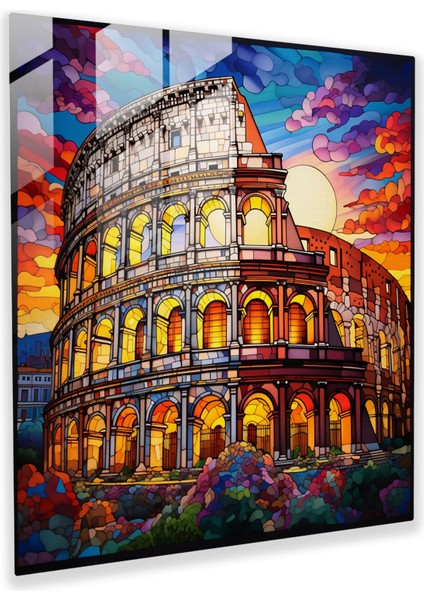 Roma Kolezyumunun Vitray Baskısı: Cam Duvar Sanatında Orta Çağ Ihtişamı, 30X30 cm
