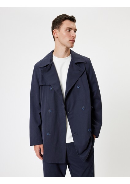 Slim Fit Trençkot Kuşak Detaylı Pamuk Karışımlı fiyatları