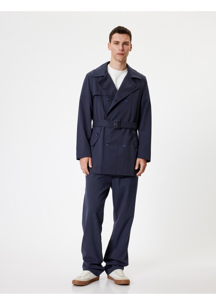 Slim Fit Trençkot Kuşak Detaylı Pamuk Karışımlı modelleri