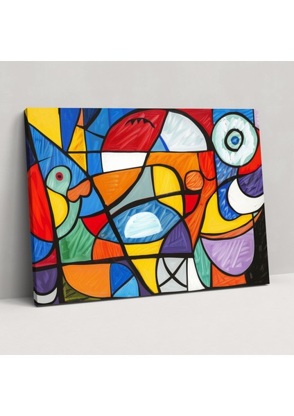 Pablo Picasso Duvar Sanatı - Pablo Picasso, Renkli Soyut Kompozisyon, Duvar Dekorasyonu, Pablo Picasso, 50X30
