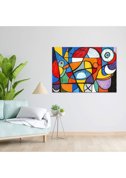 Pablo Picasso Duvar Sanatı - Pablo Picasso, Renkli Soyut Kompozisyon, Duvar Dekorasyonu, Pablo Picasso, 50X30
