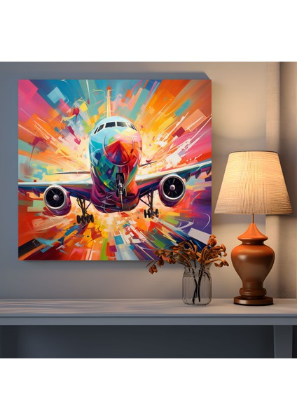 Uçak Kanvas Tablo - Çağdaş Sanat Duvar Dekorasyonu - Uçak, Soyut, Hareket, Kanvas Tablo, 30X30 modelleri