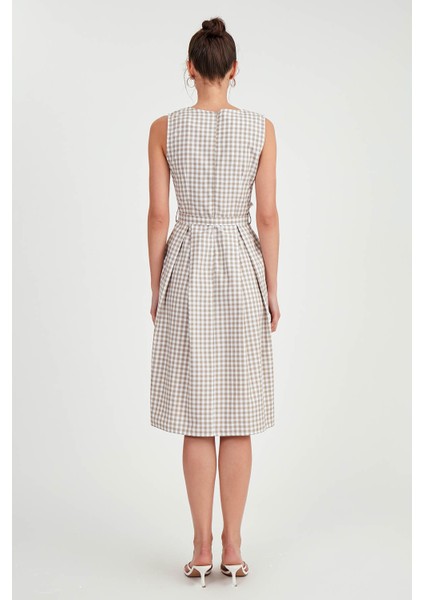 Pötikare Desen Beli Kuşaklı Elbise indirimleri