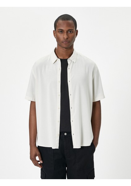 Yazlık Gömlek Kısa Kollu Klasik Yaka Düğmeli Viskon Kumaş modelleri