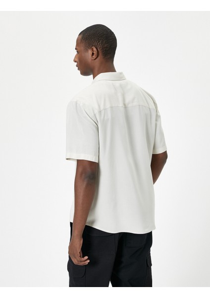 Yazlık Gömlek Kısa Kollu Klasik Yaka Düğmeli Viskon Kumaş fırsatları