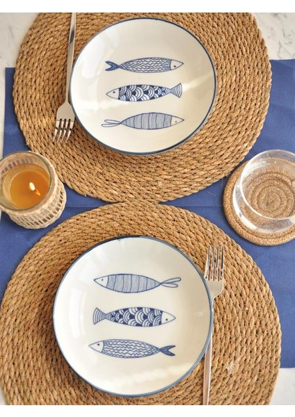Sipahi Fish Porselen 2 Li Yemek Tabağı