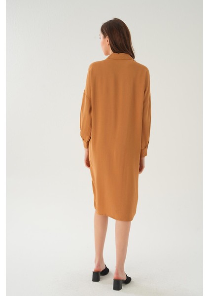 6773-1 Cep Detay Uzun Tunik Vizon fırsatları