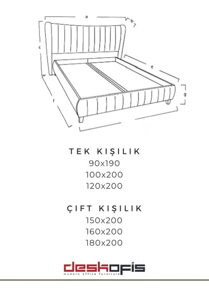 Desk Ofis Ekode Çift Kişilik Sandıksız Baza + Başlık Seti