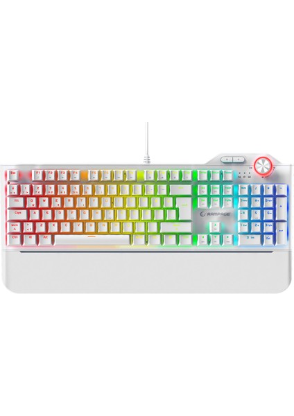 Hydra R6 Full Rgb LED Beyaz Gaming Pro Red Switch Q Aluminyum Kaplama Multimedia Mekanik Klv