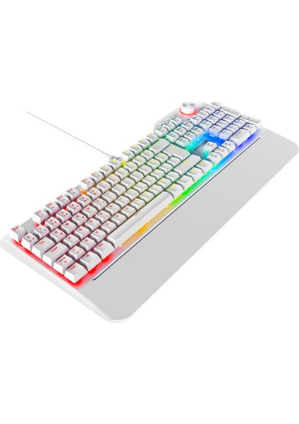 Hydra R6 Full Rgb LED Beyaz Gaming Pro Red Switch Q Aluminyum Kaplama Multimedia Mekanik Klv