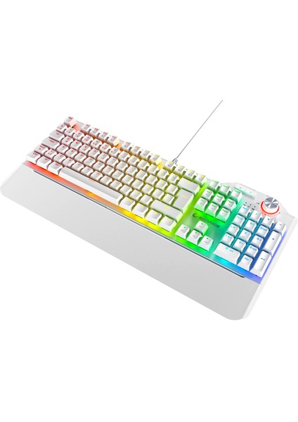 Hydra R6 Full Rgb LED Beyaz Gaming Pro Red Switch Q Aluminyum Kaplama Multimedia Mekanik Klv