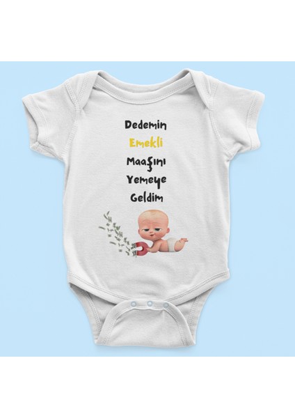 Dedemin Emekli Maaşını Yemeye Geldim Baskılı Hediyelik Bebek Giyim Body Zıbın fiyatları