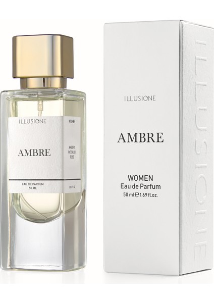 Ambre EDP Kadın Parfüm, Amber-Paçuli-Gül, Bergamot, Sedir, Karanfil, Vetiver 50 ml