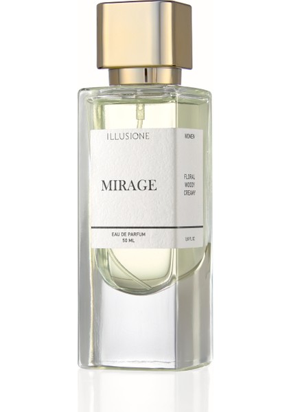 Mirage EDP Kadın Parfüm, Çiçeksi-Odunsu-Kremsi, Portakal Çiçeği, Sümbülmeter, Vanilya, Misk, 50 ml