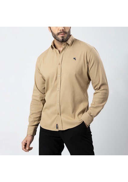 Erkek Gömlek Slimfit Likralı Kumaş Uzun Kol PA-180