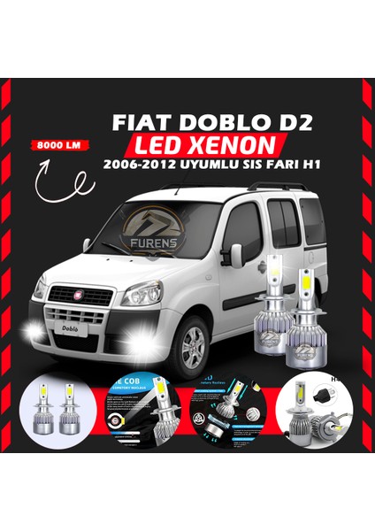 Fiat Doblo D2 2006-2012 Sis Farı Uyumlu Şimşek Etkili LED Xenon Performance Series H1