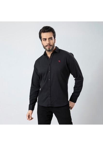 Erkek Gömlek Slimfit Likralı Kumaş Uzun Kol PA-180
