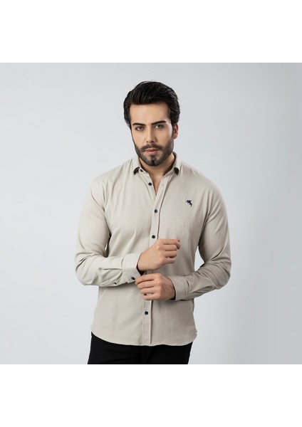 Erkek Gömlek Slimfit Likralı Kumaş Uzun Kol PA-180