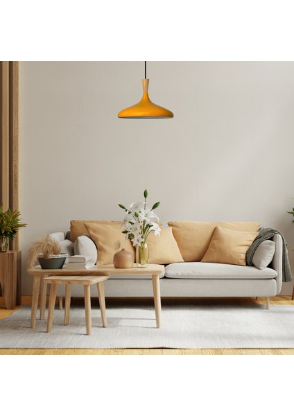 Champion Ahşap Huni Tekli Avize Sarkıt Salon Mutfak Cafe Butik Aydınlatma Avize