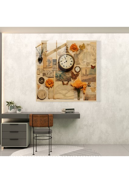 Bohem Kolaj Cam Baskı - Bohem, Duvar Süslemesi, Cam Baskı, Ev Dekorasyonu, 30X30