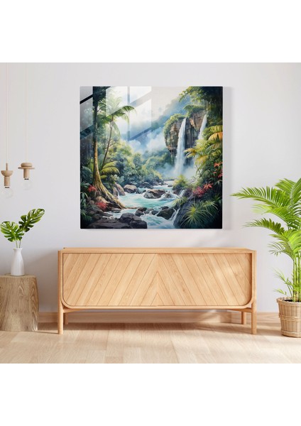 Dünyanın En Güzel Manzaraları - Tropikal Yağmur Ormanları Cam Baskı - Dünyanın En Güzel Manzaraları, Görkemli Şelale, Duvar Süslemesi, Tropikal Yağmur Ormanları, 30X30 fiyatları