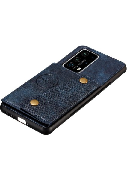Huawei P40 Pro Kickstand Buit Için Cüzdan Kılıf Demir Cüzdan Kılıf Kartı (Yurt Dışından)
