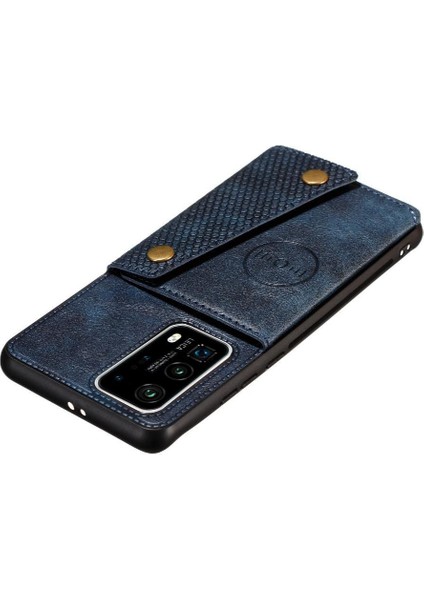 Huawei P40 Pro Kickstand Buit Için Cüzdan Kılıf Demir Cüzdan Kılıf Kartı (Yurt Dışından)
