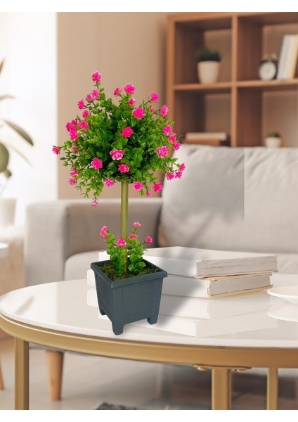 Bonsai Dekoratif Yapay Ağaç Pembe Mineli Bonzai 50*25CM