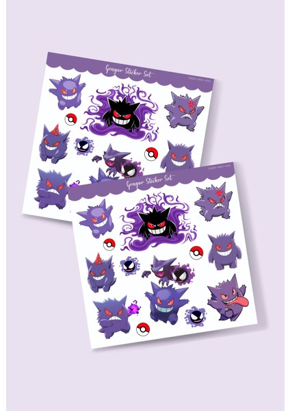 Gengar Pokemon Shadow Sticker Parlak Kağıt 2'li Set fiyatları