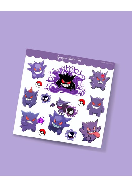 Gengar Pokemon Shadow Sticker Parlak Kağıt 2'li Set modelleri