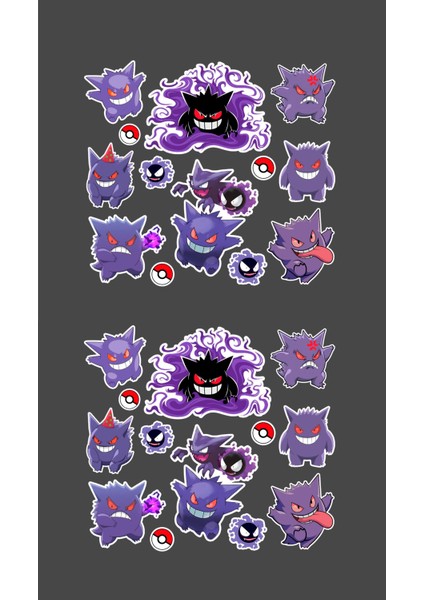 Gengar Pokemon Shadow Sticker Parlak Kağıt 2'li Set indirimleri